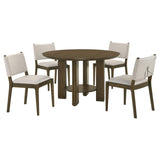 Ottowa - 5 Piece Round Wood Dining Room Table Set - Brown by Coaster Fine Furniture | Bel Furniture