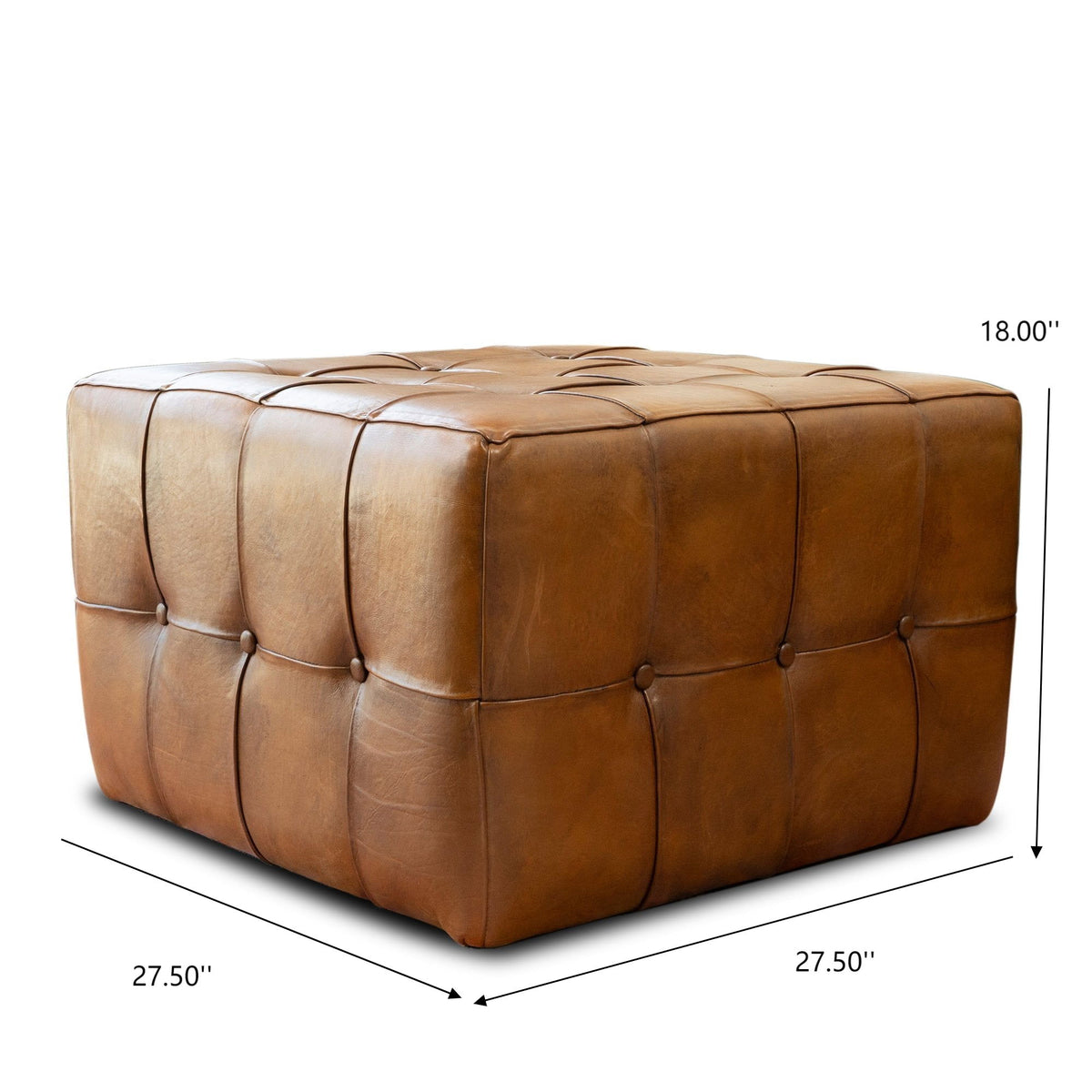 Benjiro - Square Ottoman - Tan by Ashcroft Furniture | Bel Furniture
