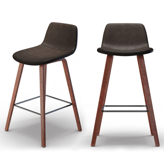 Addy - Counter Stool (Set of 2) - Distressed Brown by Simpli-Home | Bel Furniture
