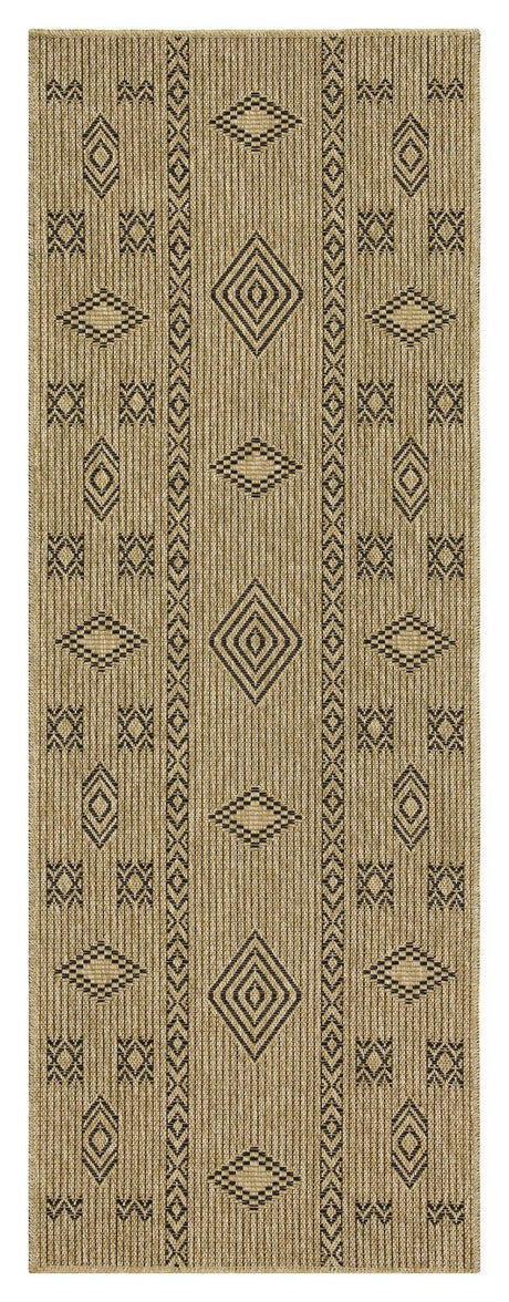 Earth - 5'3" X 7'3" Indoor, Outdoor Area Rug Polypropylene - Jute / Black by Icona Home Decor | Bel Furniture