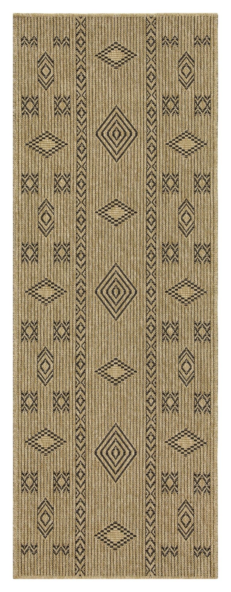 Earth - 2'7" X 7'3" Indoor, Outdoor Area Rug - Jute / Black by Icona Home Decor | Bel Furniture