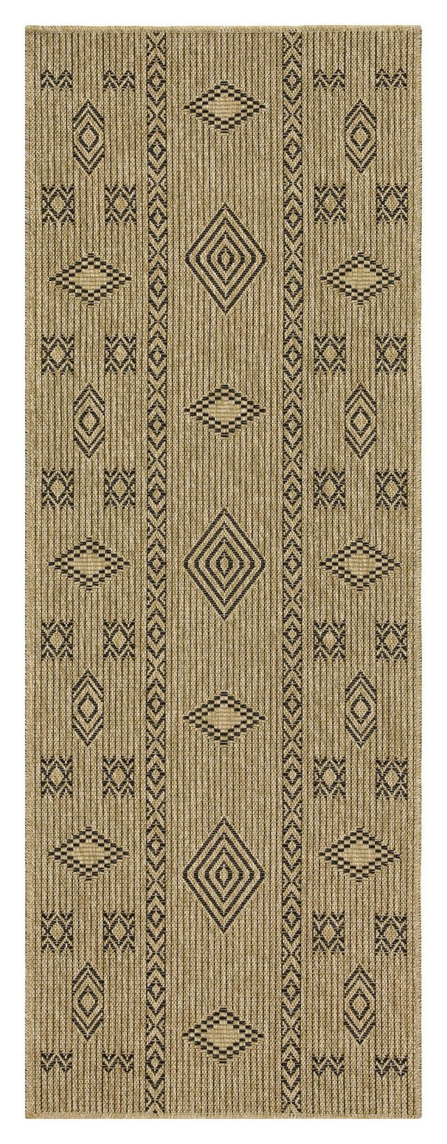 Earth - 2'7" X 7'3" Indoor, Outdoor Area Rug - Jute / Black by Icona Home Decor | Bel Furniture