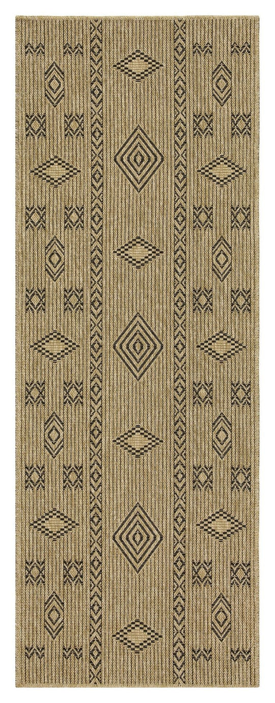 Earth - 2'7" X 7'3" Indoor, Outdoor Area Rug - Jute / Black by Icona Home Decor | Bel Furniture