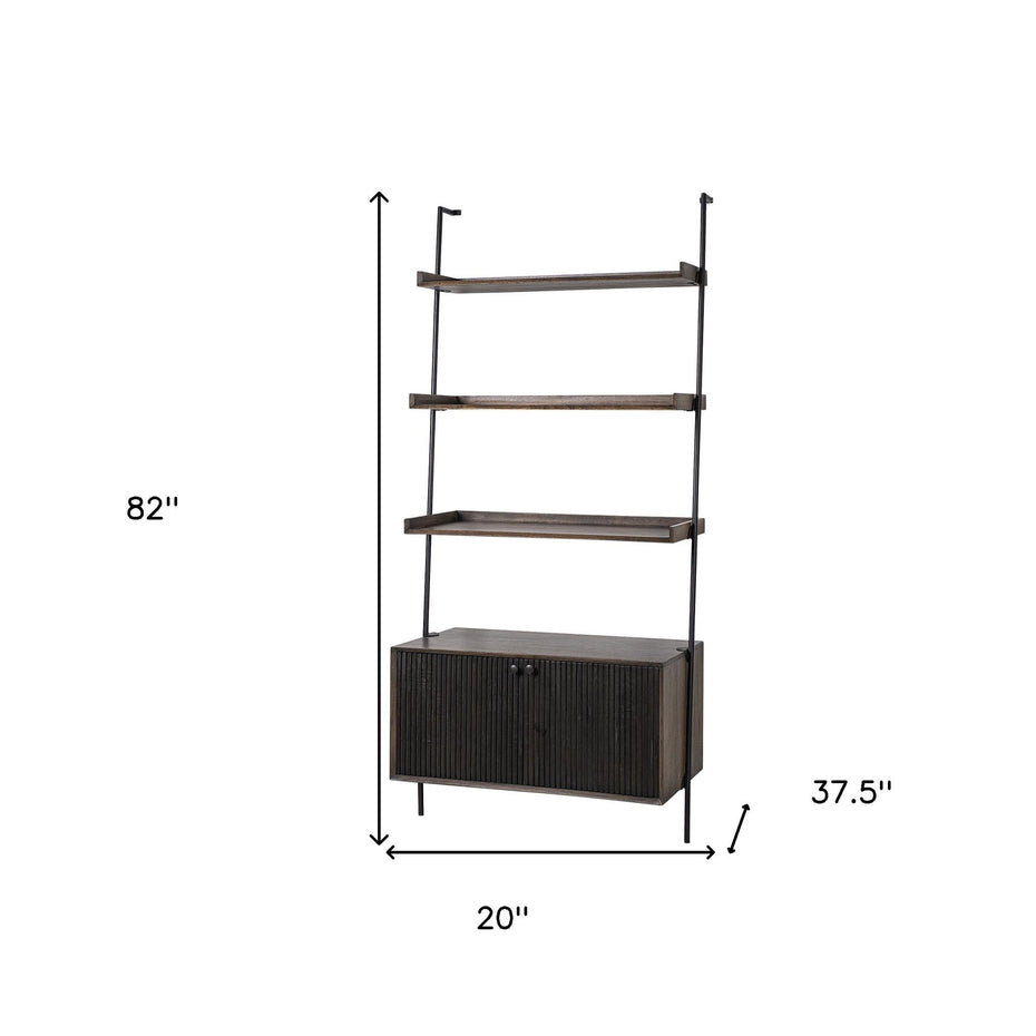 Two Toned Wood Shelving Unit With 3 Shelves - Brown