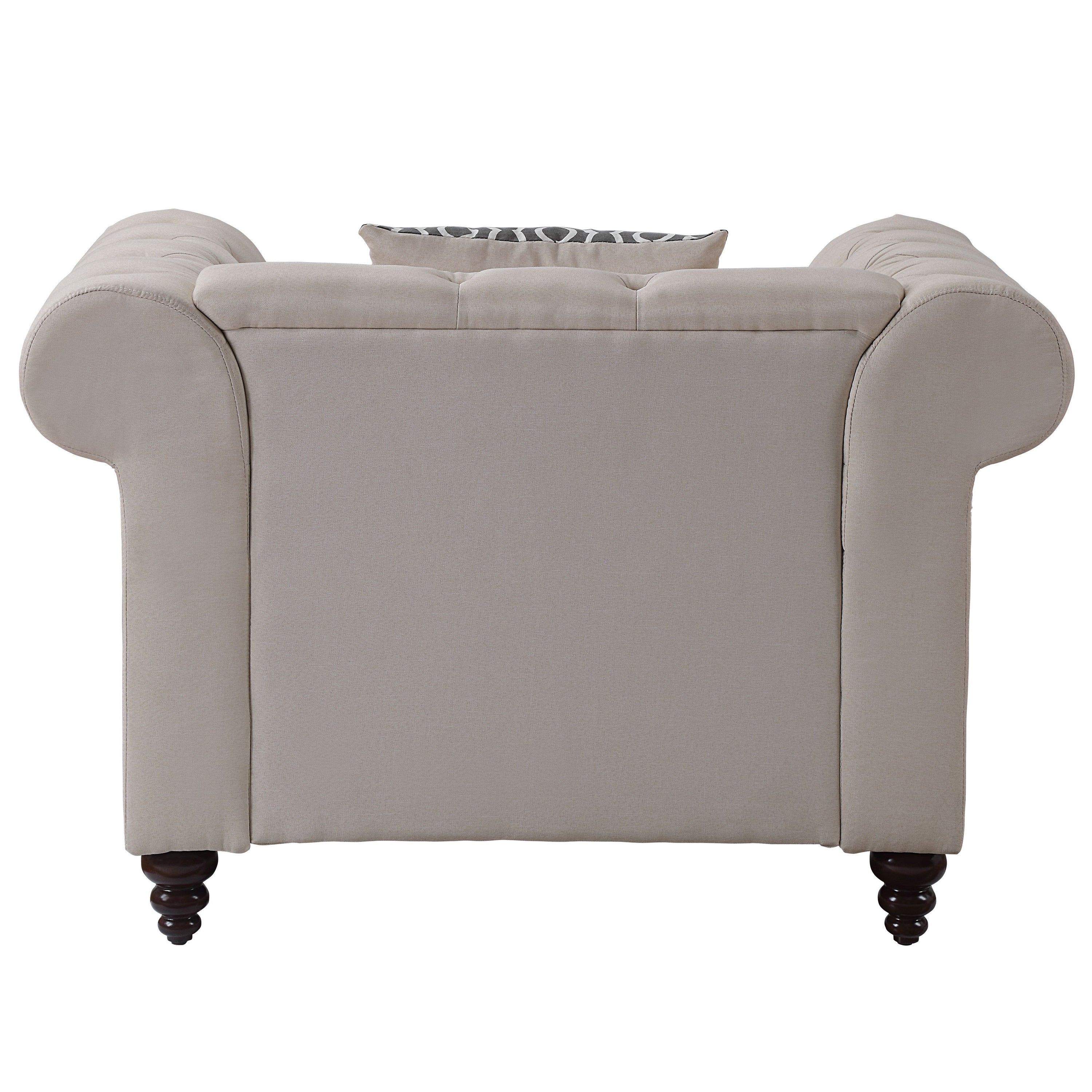 Aurelia - Linen Chair With Pillow - Beige