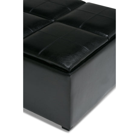 Avalon - Square Coffee Table, Storage Ottoman by Simpli-Home | Bel Furniture