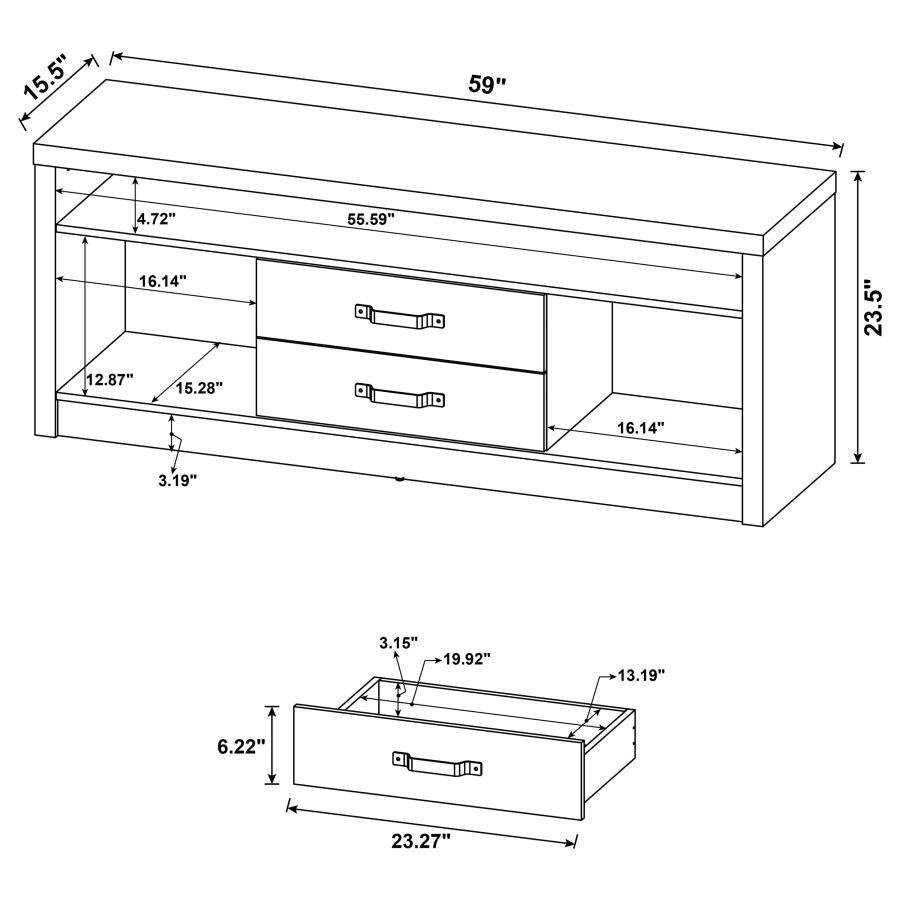 Burke - 3 Piece TV Entertainment Center - Gray Driftwood