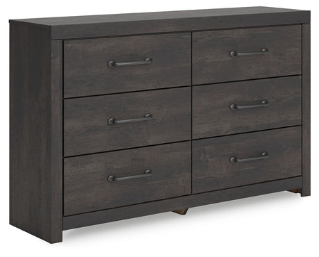 Hollivern - Dark Gray - Six Drawer Dresser by Signature Design by Ashley® | Bel Furniture