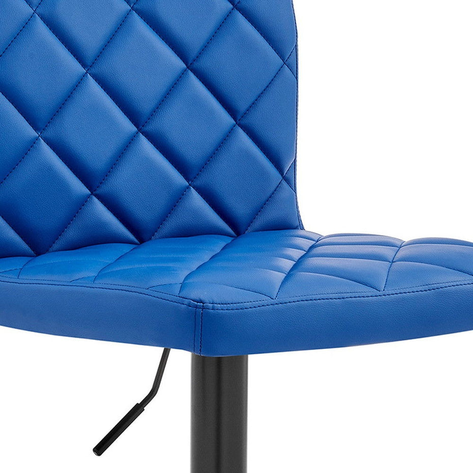 Swivel Low Back Adjustable Height Bar Chair - Blue / Black