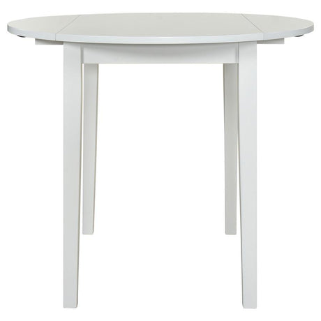 Bucknell - 3 Piece Round Drop Leaf Dining Table Set - White