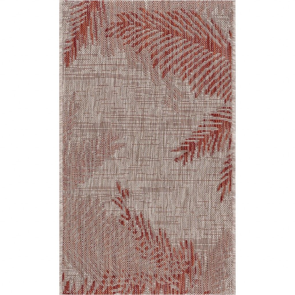 2' X 3' Area Rug Floral Indoor & Outdoor - Beige