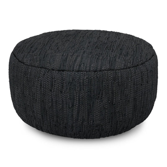 Fredrik Round Pouf Black
