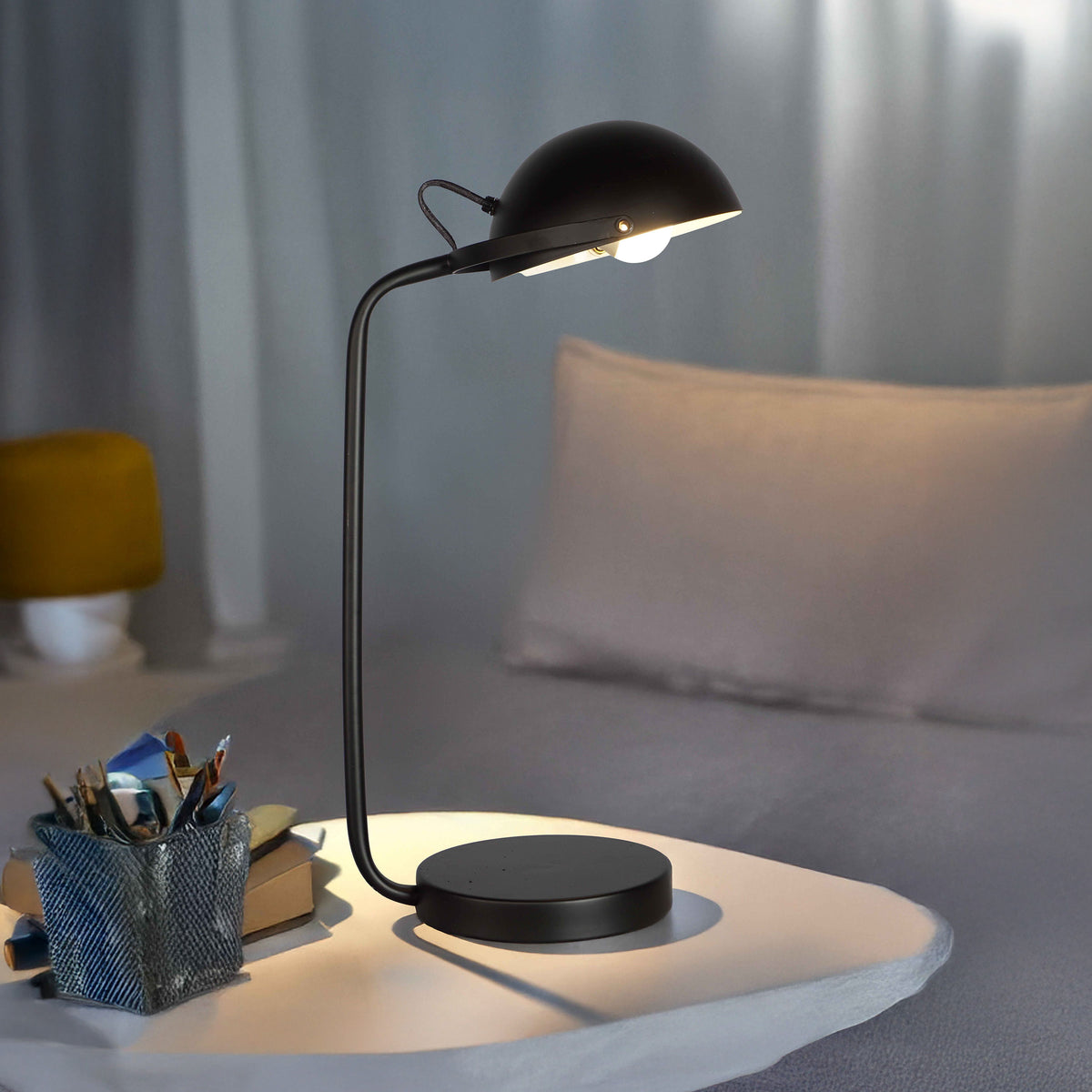 Table Lamp - Black Finish by Crown Mark | Bel Furniture