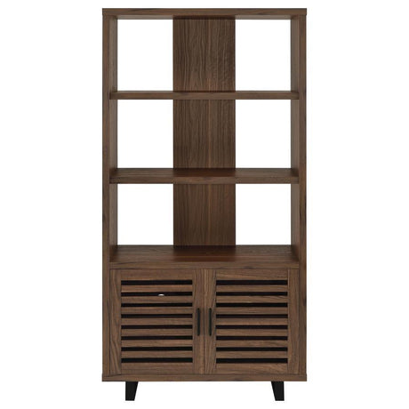 Maddox - 3-Shelf Cabinet Bookcase - Walnut by CoasterEveryday | Bel Furniture