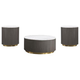 Jason - Round Marble Coffee Table Set by Coaster Fine Furniture | Bel Furniture
