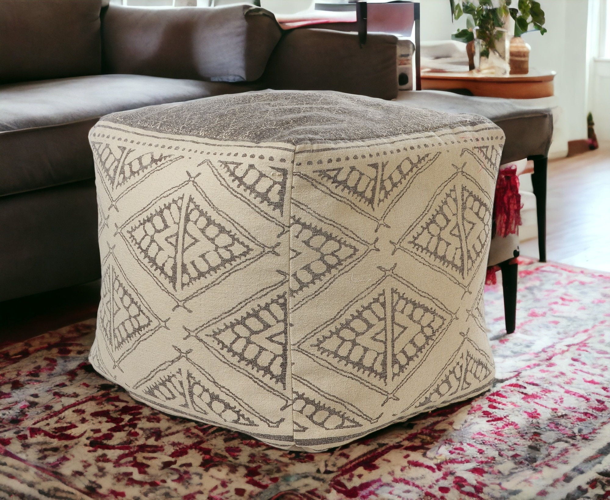 Cotton Ottoman Square - Beige