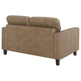 Scotland - Faux Leather Upholstered Track Arm Loveseat