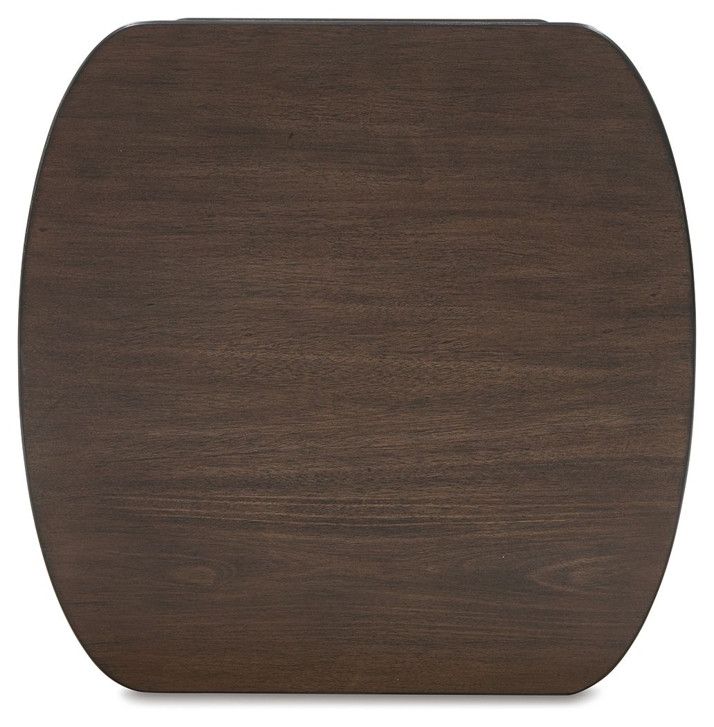 Korestone - Dark Brown - Square End Table by Signature Design by Ashley® | Bel Furniture