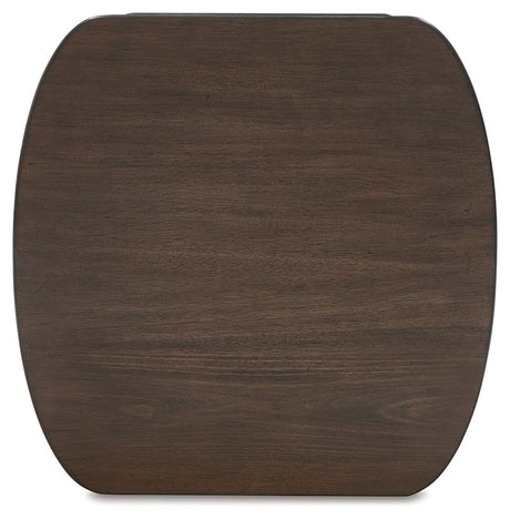Korestone - Dark Brown - Square End Table by Signature Design by Ashley® | Bel Furniture