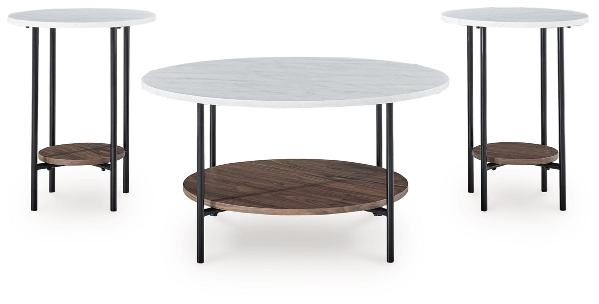 Wrenwich - Brown / Black / White - Occasional Table Set (Set of 3) by Signature Design by Ashley® | Bel Furniture