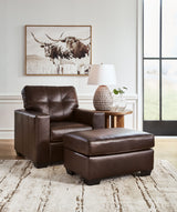 Santorine - Living Room Set Dark Brown 2 Pc. Chair, Ottoman by Signature Design by Ashley® | Bel Furniture