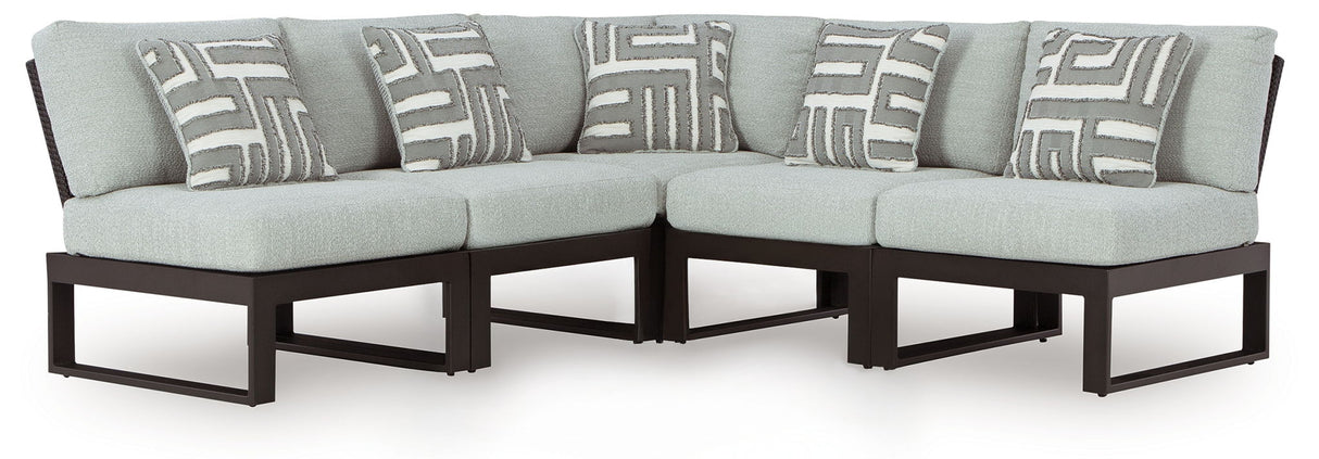 Beachloft - Outdoor Sectional Black 5 Pc. Sectional by Signature Design by Ashley® | Bel Furniture