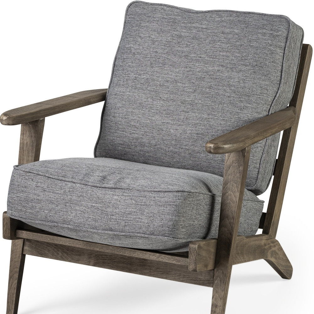 Fabric Arm Chair - Gray / Brown