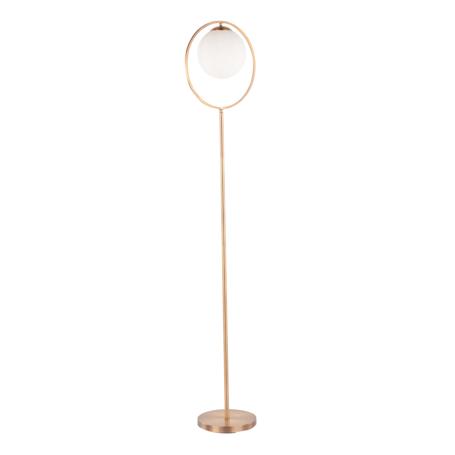 Moon - Contemporary Floor Lamp - Gold / Frosted