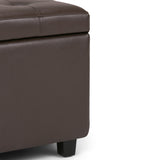 Cosmopolitan - Storage Ottoman - Chocolate Brown by Simpli-Home | Bel Furniture