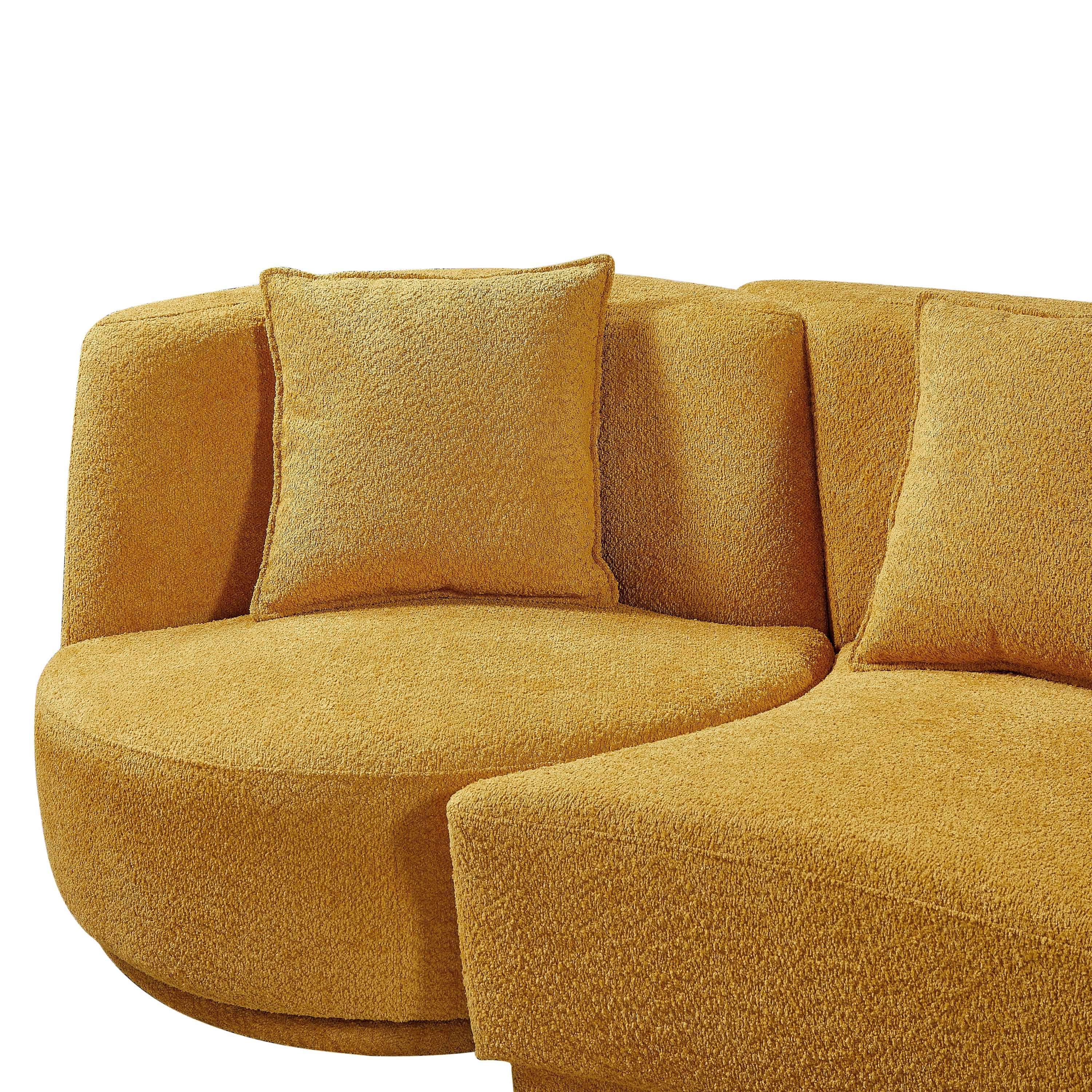 Living Room Sofa Set With Luxury Teddy Fleece, 2 Seater, Armchair Swivel 360°