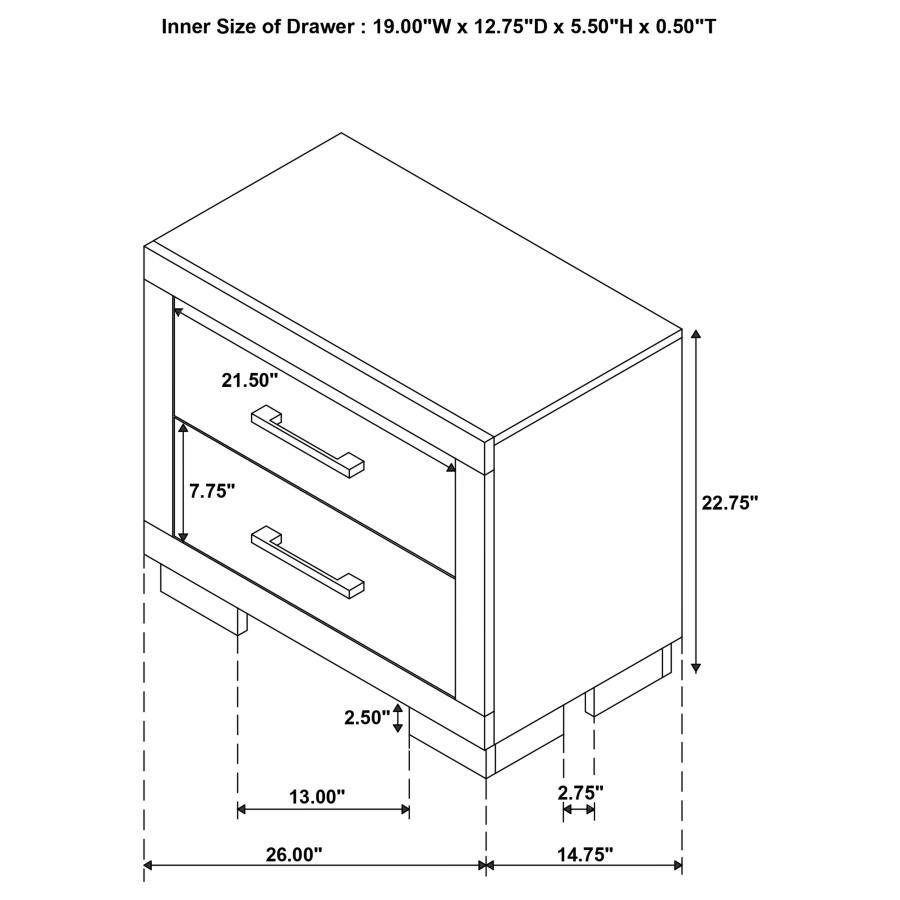 Jessica - 2-Drawer Nightstand