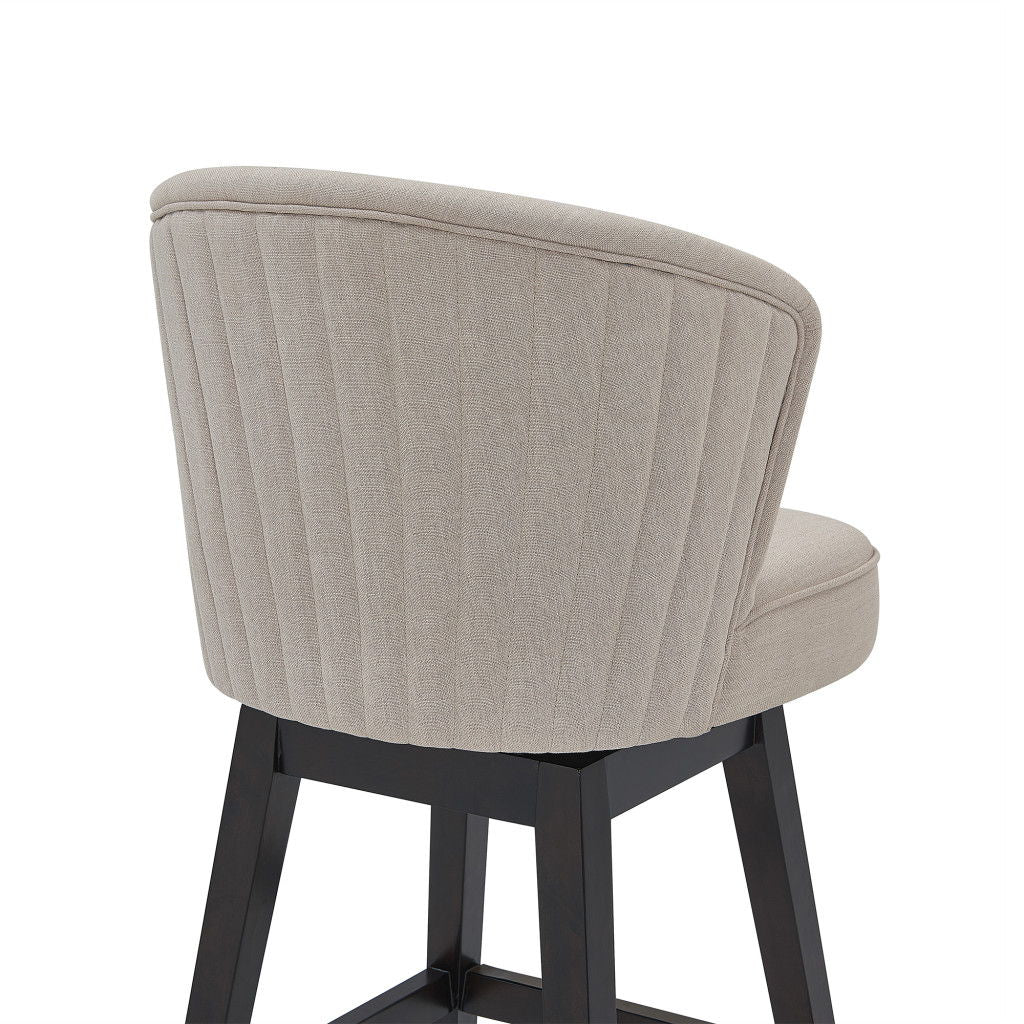 Swivel Low Back Bar Height Bar Chair - Tan / Espresso