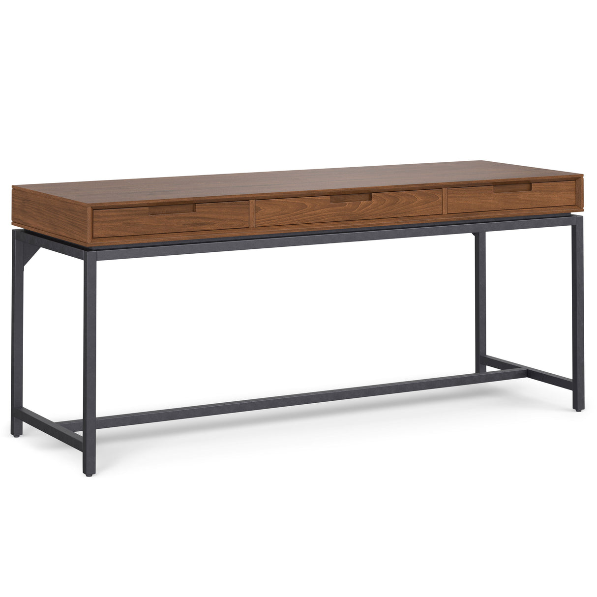 Banting - Mid Century Handcrafted Wide Desk Dark Brown by Simpli-Home | Bel Furniture