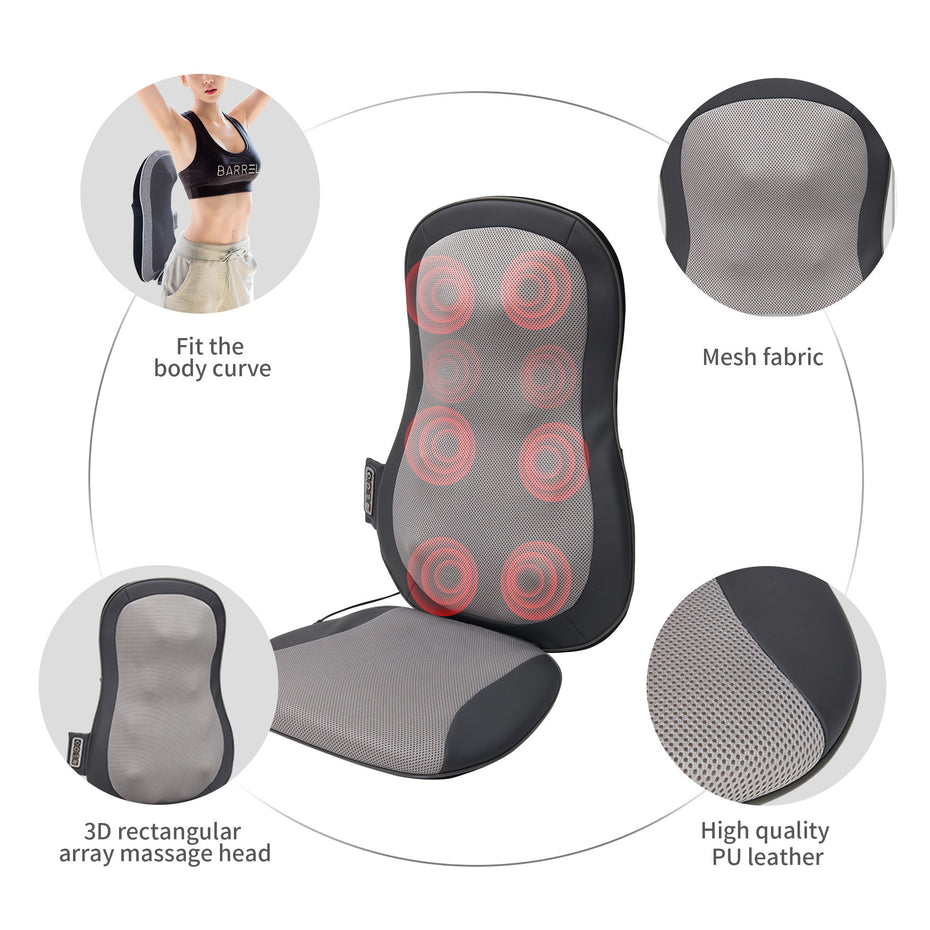 12 Massage Nodes, Full Set Massage Pad, Thai Massage Car Cushion - Gray