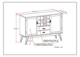 Draper - Mid Century Sideboard Buffet And Wine Rack - Medium Auburn Brown by Simpli-Home | Bel Furniture