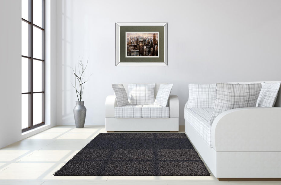 Manhattan By Night By Bofarull Mirrored Frame - Dark Brown