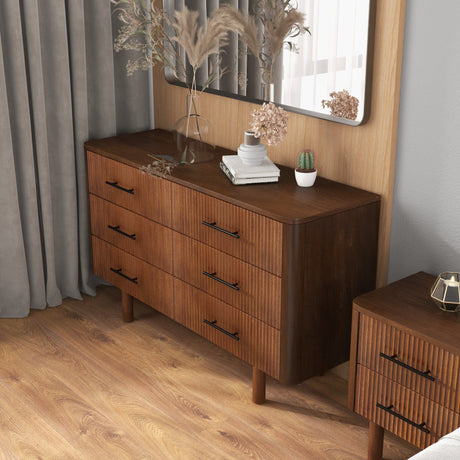 Logan - Mid-Century Modern Dresser With 6 Drawers - Brown by Ashcroft Furniture | Bel Furniture