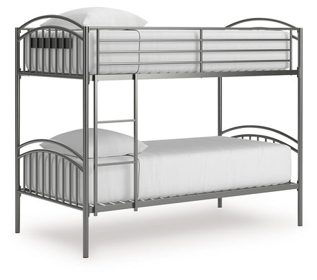 Lanceburg - Twin/Twin Bunk Bed With Ladder - Gray