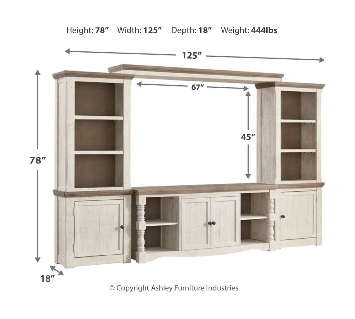 Havalance - Brown / Beige - 4 Pc. - Entertainment Center - 67" TV Stand by Signature Design by Ashley® | Bel Furniture