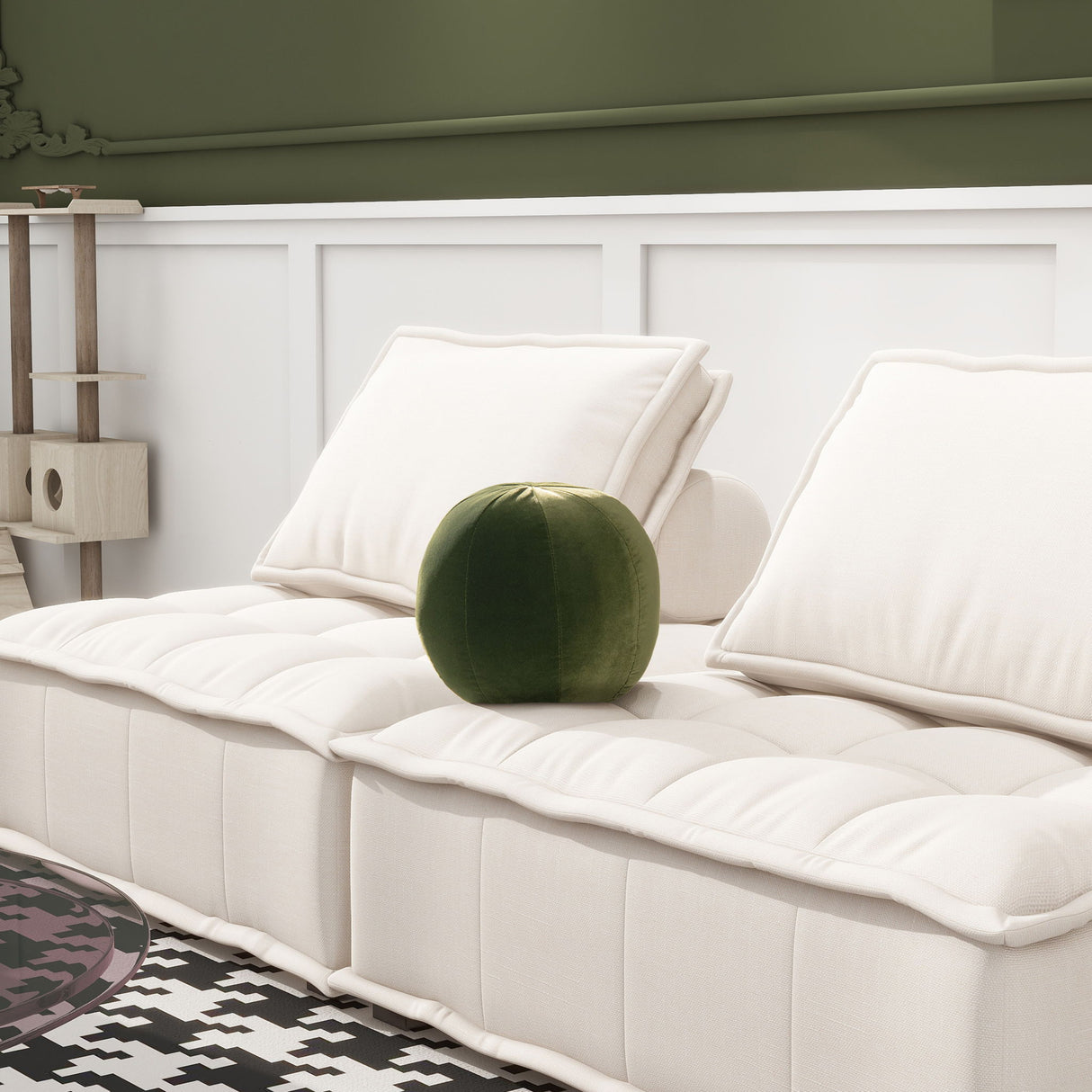 Luna - Round Sphere Accent Ball Throw Pillow by Jennifer Taylor Home | Bel Furniture