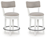 Robbinsdale - Upholstered Swivel Barstool (Set of 2) - Antique White