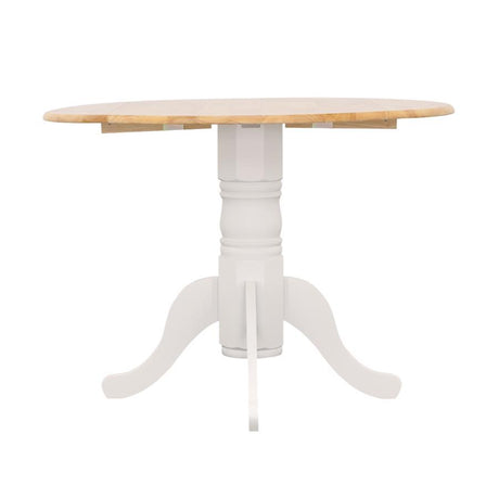 Allison - Round Drop Leaf Extension Dining Table - White by CoasterEveryday | Bel Furniture