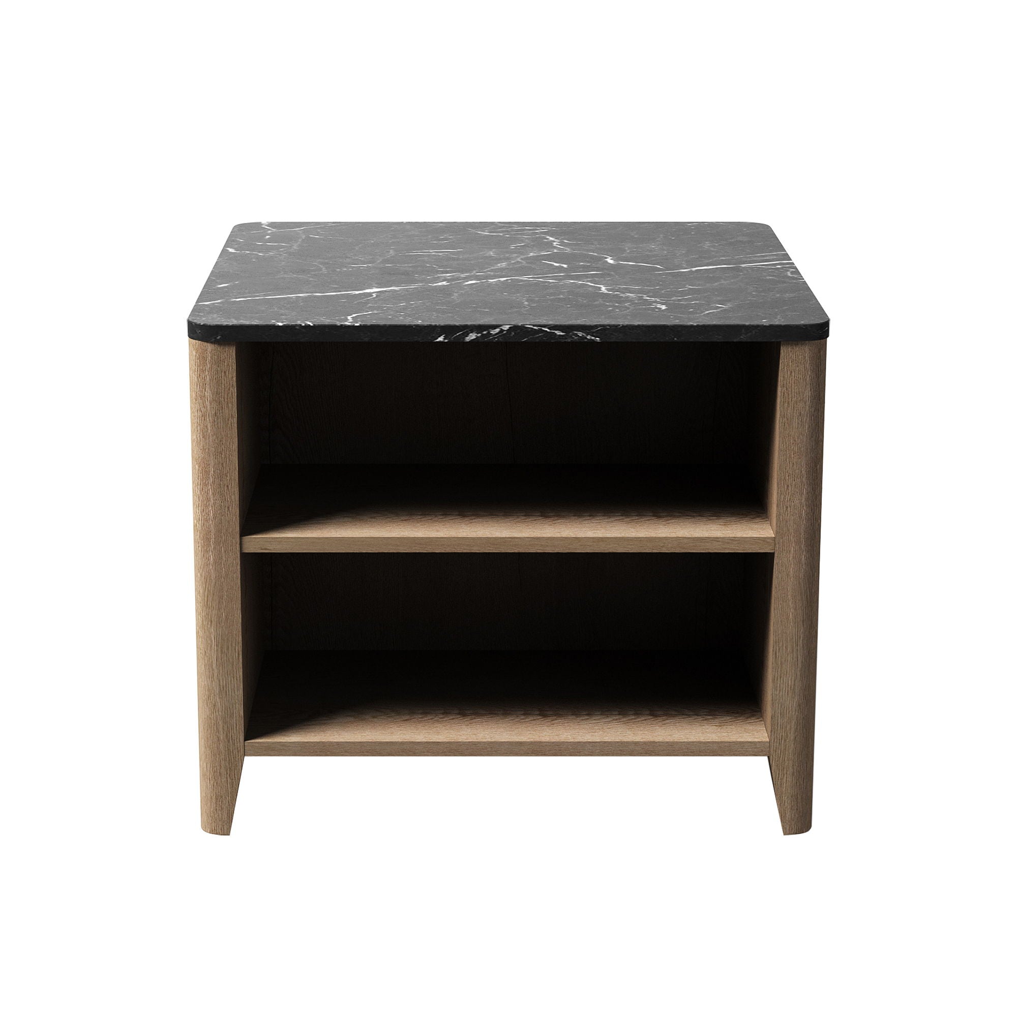 Wood Grain Coffee Table, Nightstand - Black / Tobacco