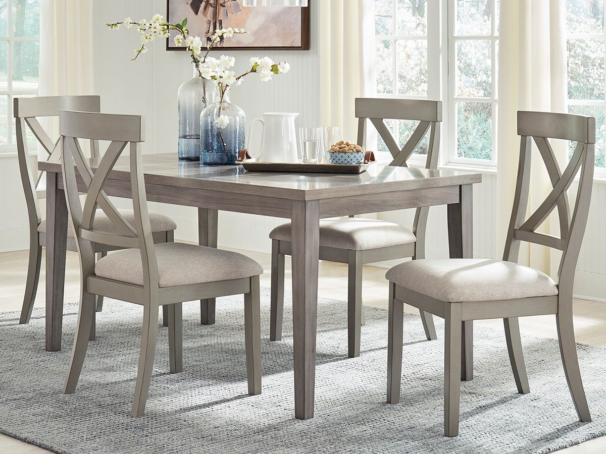 Parellen - Gray - Rectangular Dining Room Table by Signature Design by Ashley® | Bel Furniture