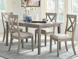 Parellen - Gray - Rectangular Dining Room Table by Signature Design by Ashley® | Bel Furniture