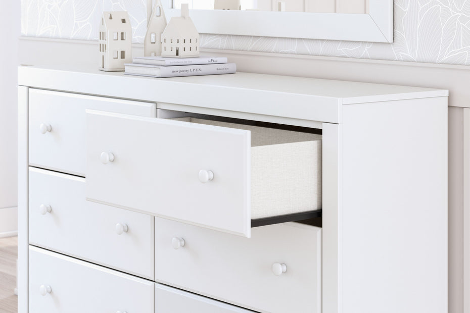 Mollviney - White - Six Drawer Dresser