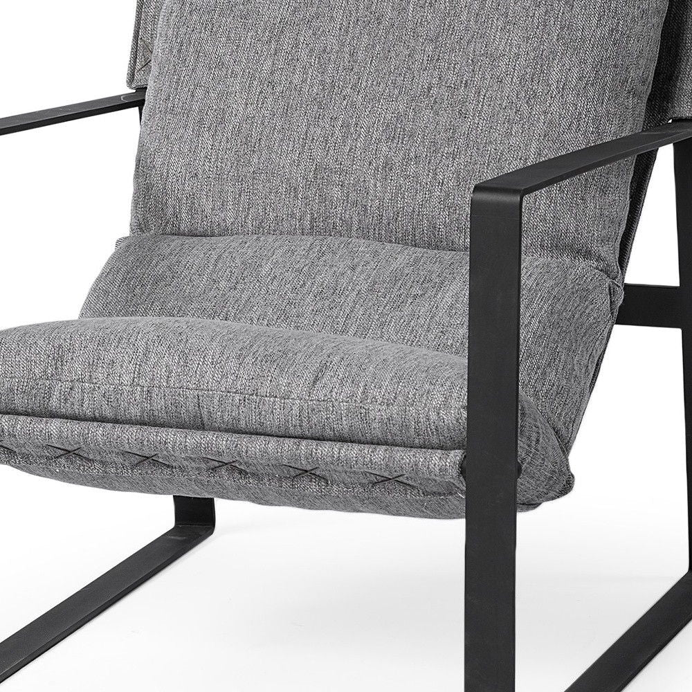 And Black Metal Sling Chair - Stone Gray