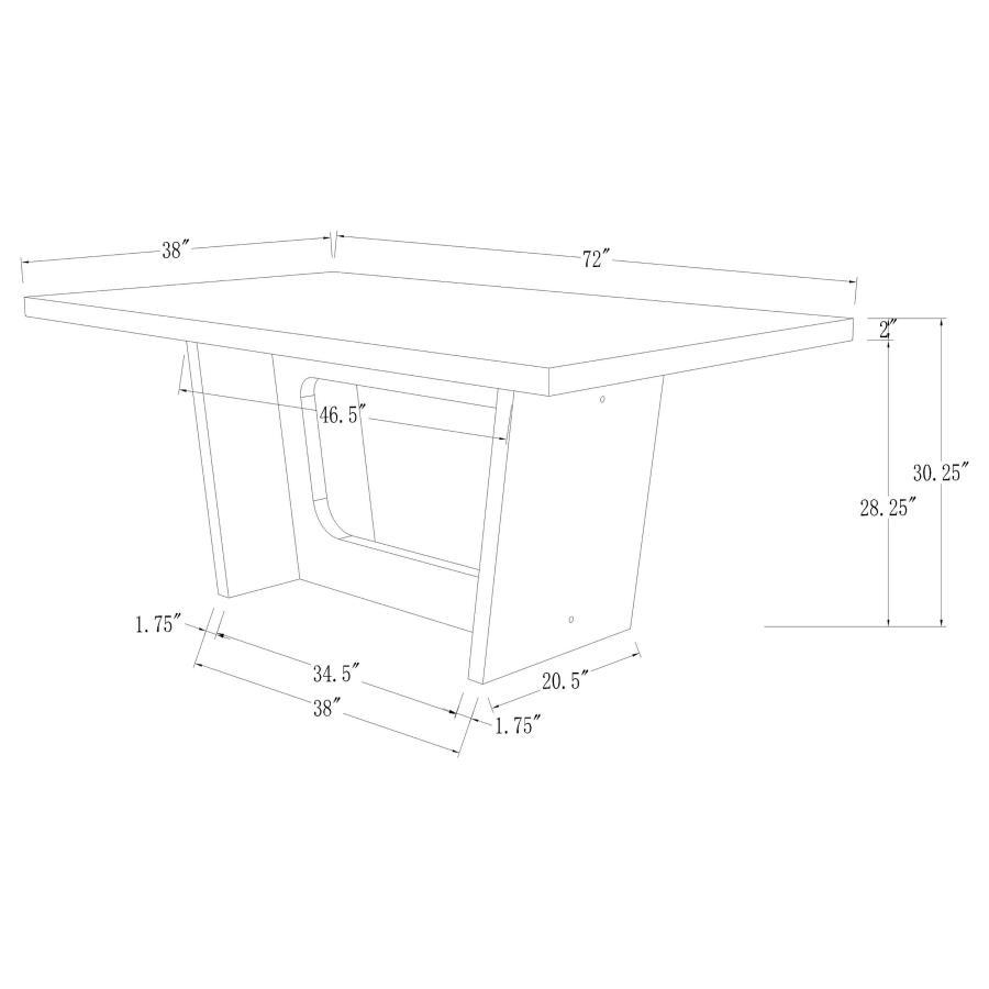 Sherry - Rectangular Marble Top Dining Table Set