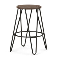 Simeon Multifunctional Metal Stool With Wood Seat