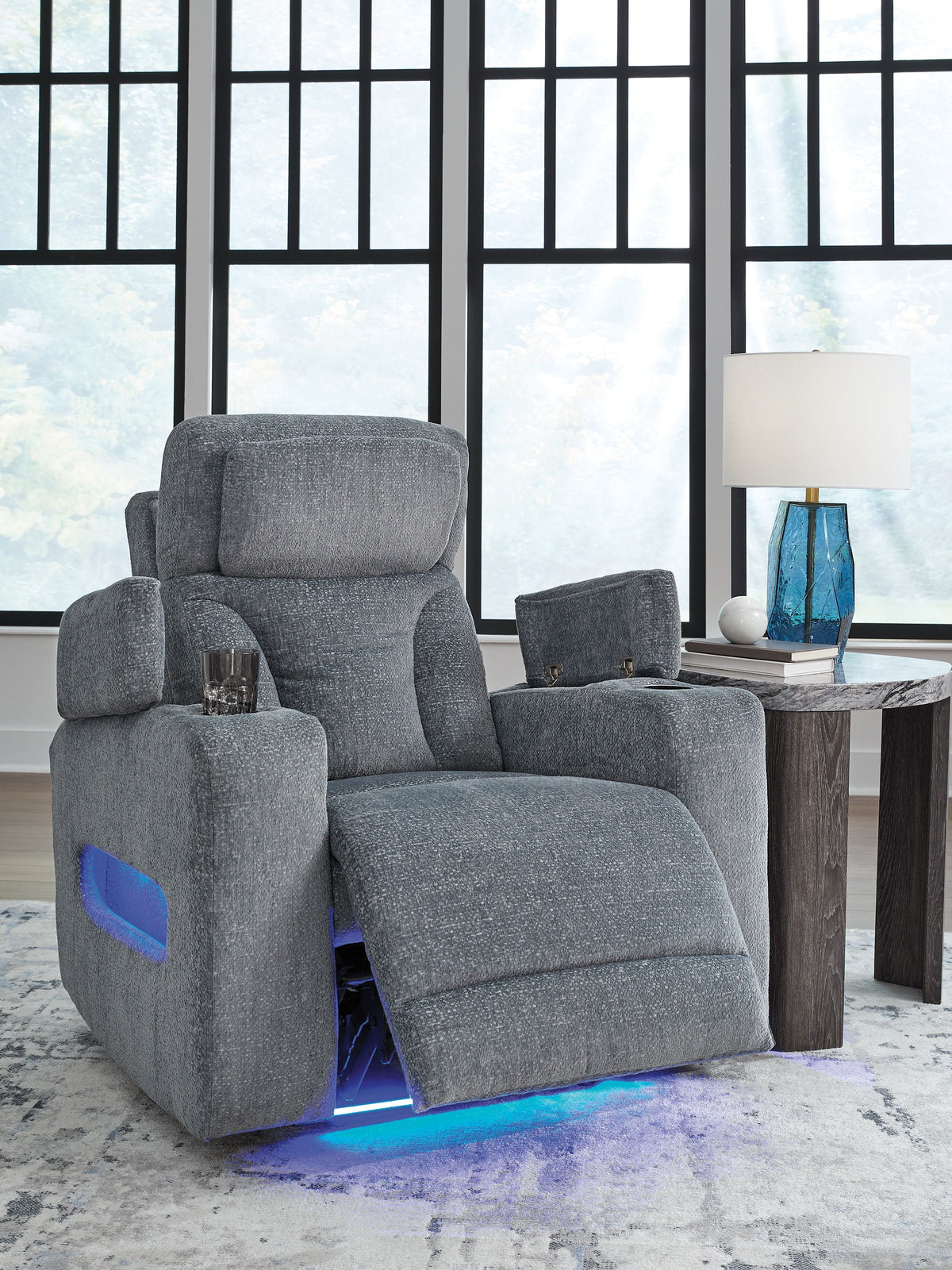 Studio Cave - Steel - Power Recliner by Signature Design by Ashley® | Bel Furniture